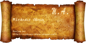 Minkusz Absa névjegykártya